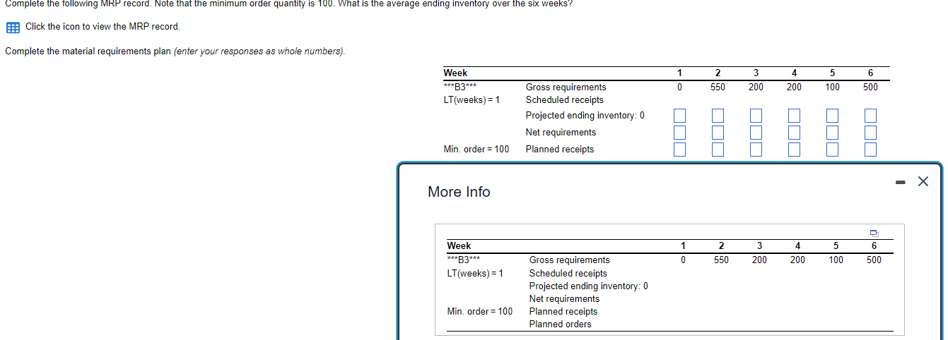 Also, complete a planned orders row, and find the