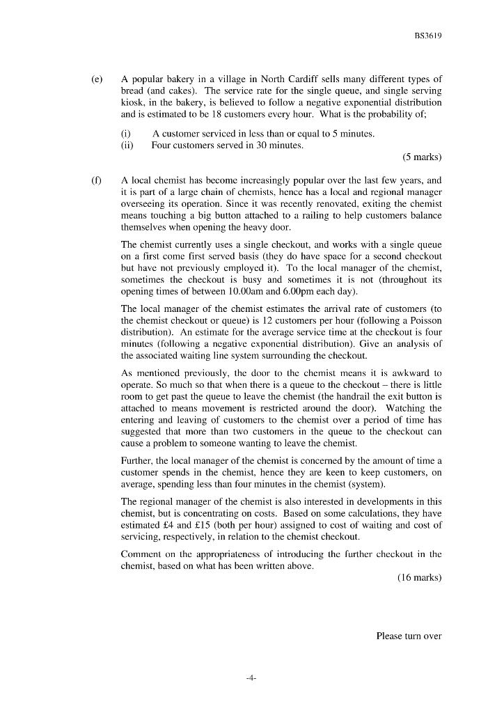 BS3619 SECTION B Answer two questions only from