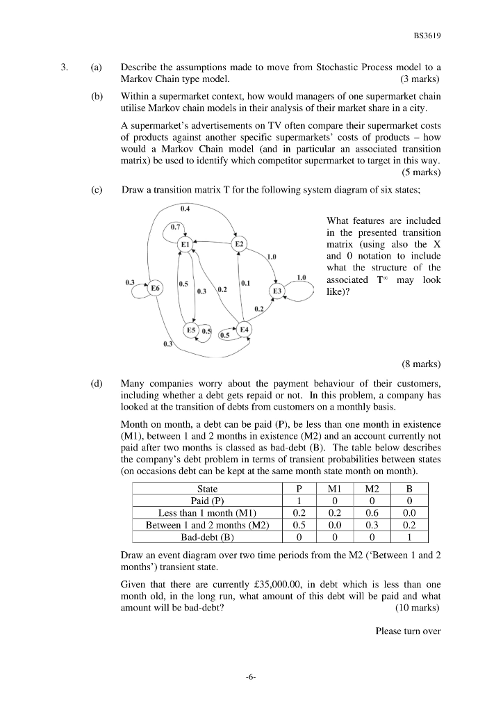 BS3619 SECTION B Answer two questions only from