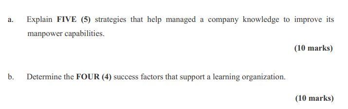 QUESTION 2 (20 MARKS) Knowledge management is the
