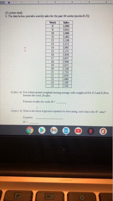 LO (ll postol) 4 The data below provides weekly
