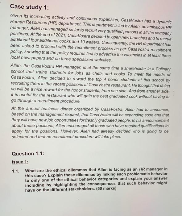 Case study 1: Given its increasing activity and