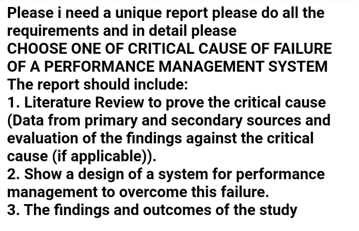 Please i need a unique report please do all the