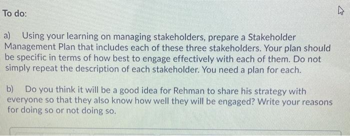 Rehman is the new project manager in the team and