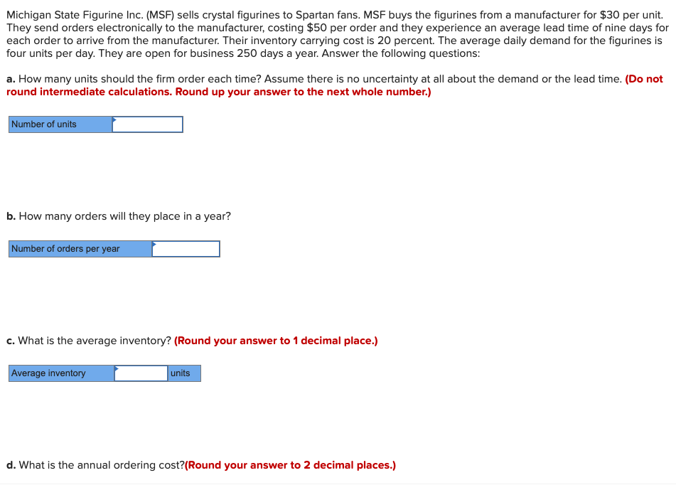 ALSO, e. What is the annual inventory carrying