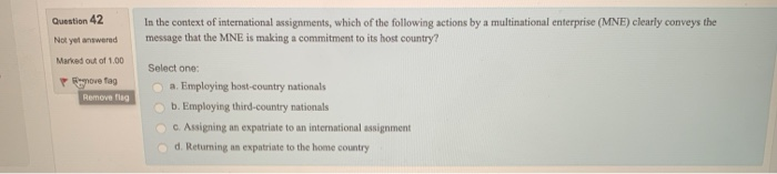 In the context of international assignments,