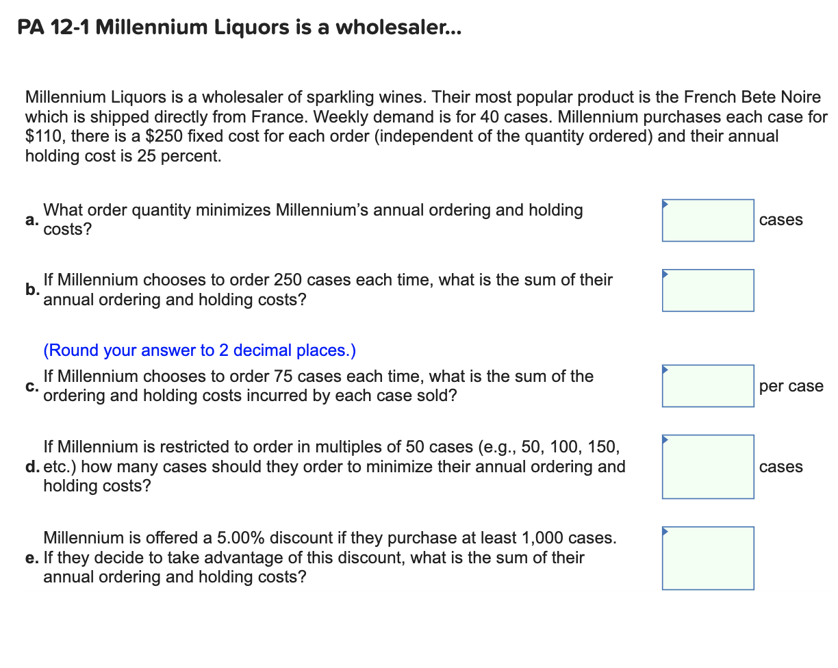 PA 12-1 Millennium Liquors is a wholesaler...