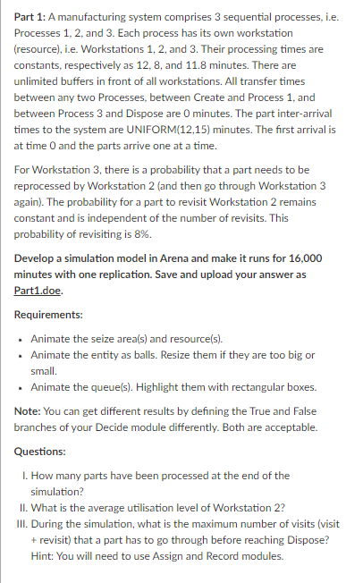 provide screen shots of how to do Part 1: A