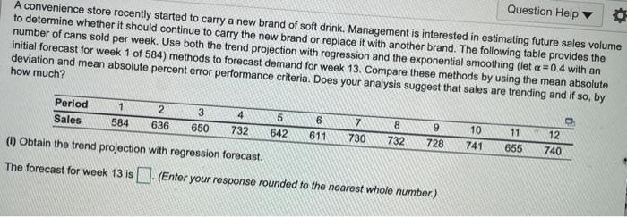 Question Help A convenience store recently