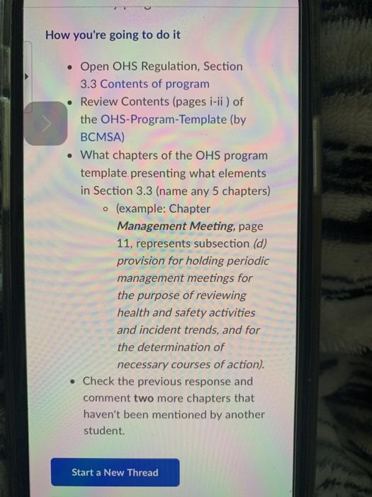 How you're going to do it Open OHS Regulation,