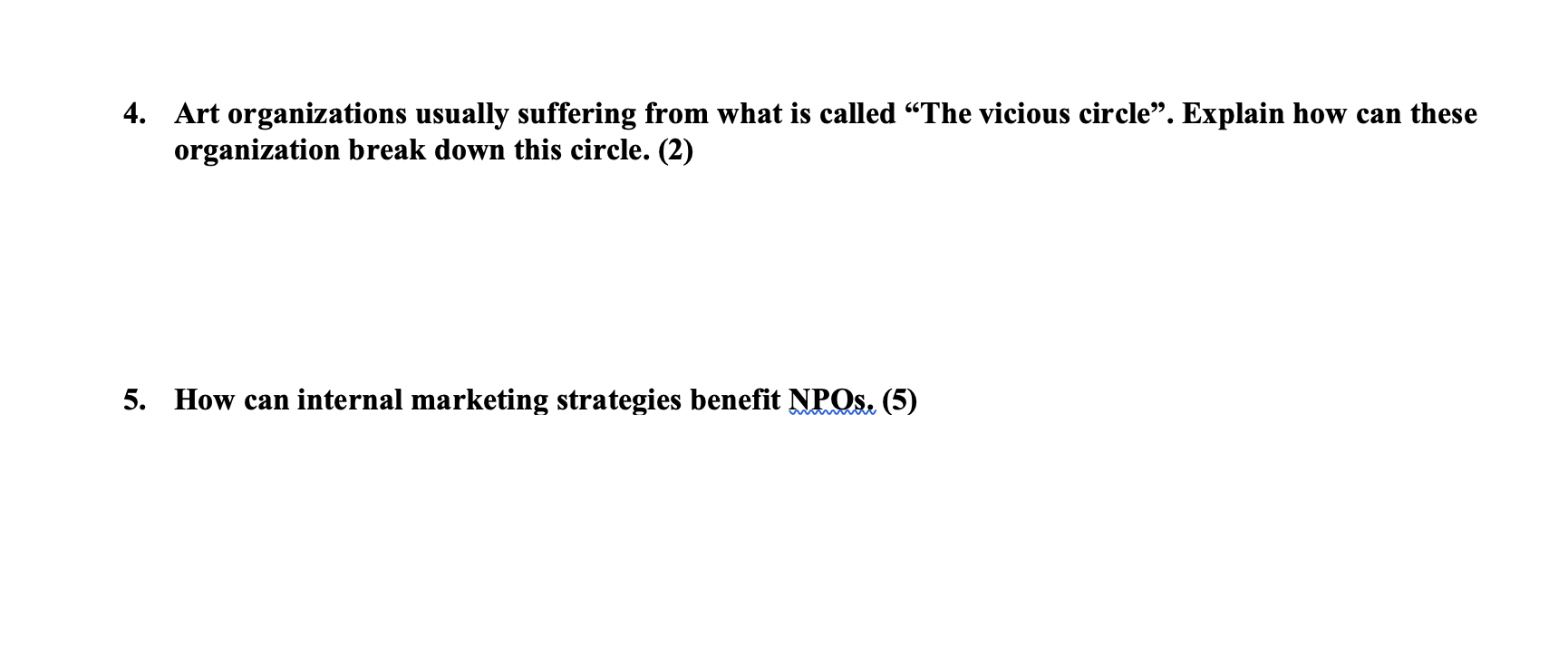 NoTE : we Talk Here About NPO'S Non Profit