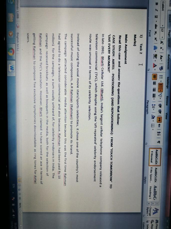 2) Task 2 (95 Marks) Main Assignment Read this