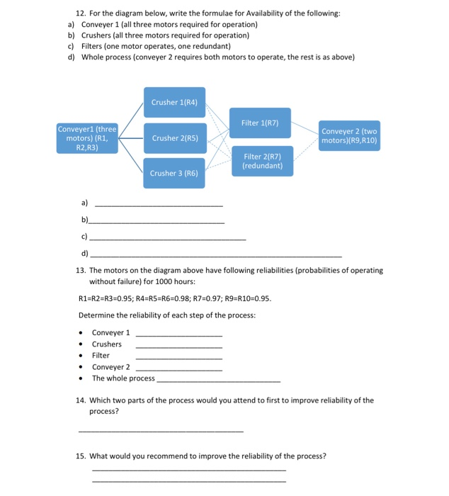 12. For the diagram below, write the formulae for