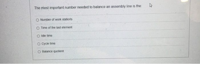 . The most important number needed to balance an