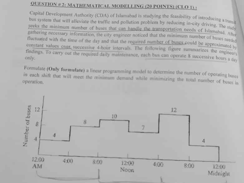 QUESTION # 2: MATHEMATICAL MODELLING (20 POINTS)
