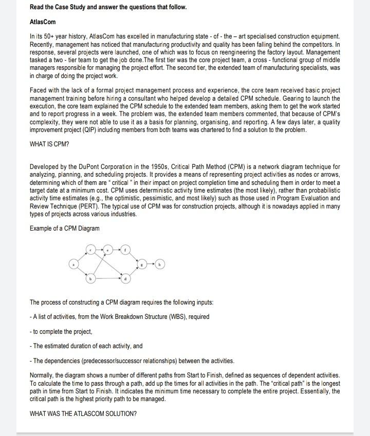 Read the Case Study and answer the questions that