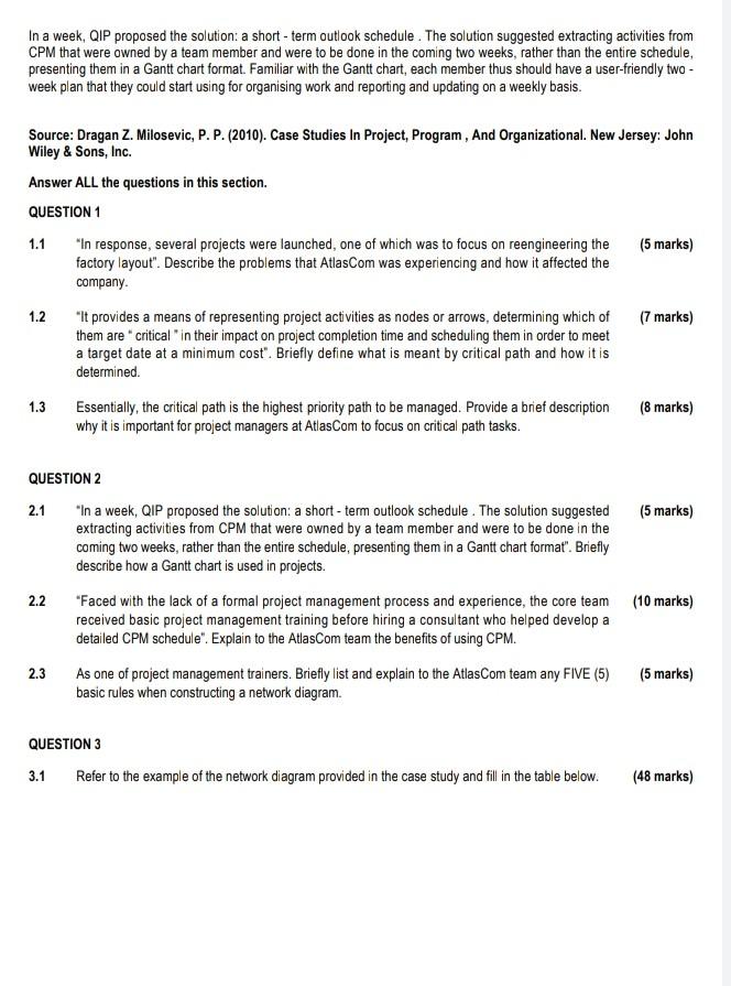 Read the Case Study and answer the questions that