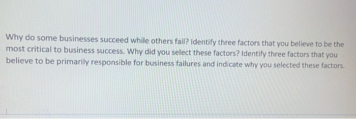 Why do some businesses succeed while others fail?