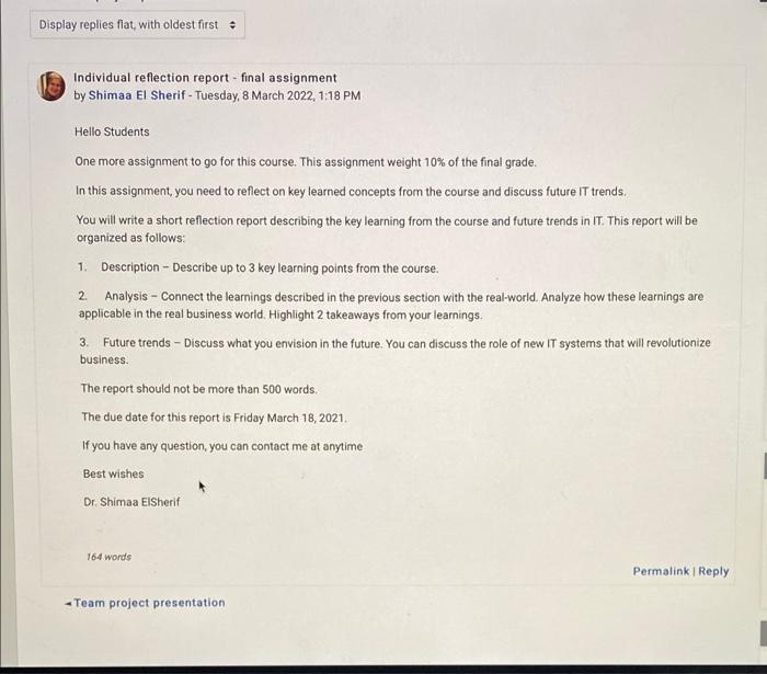 Display replies flat, with oldest first NE