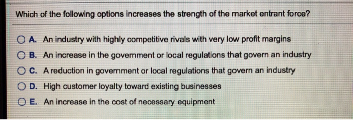 Which of the following options increases the