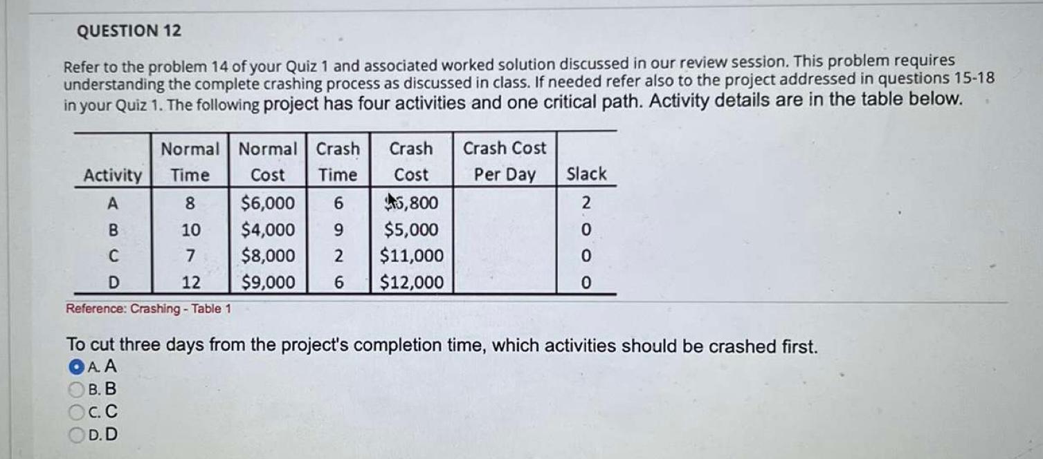 Refer to the problem 14 of your Quiz 1 and