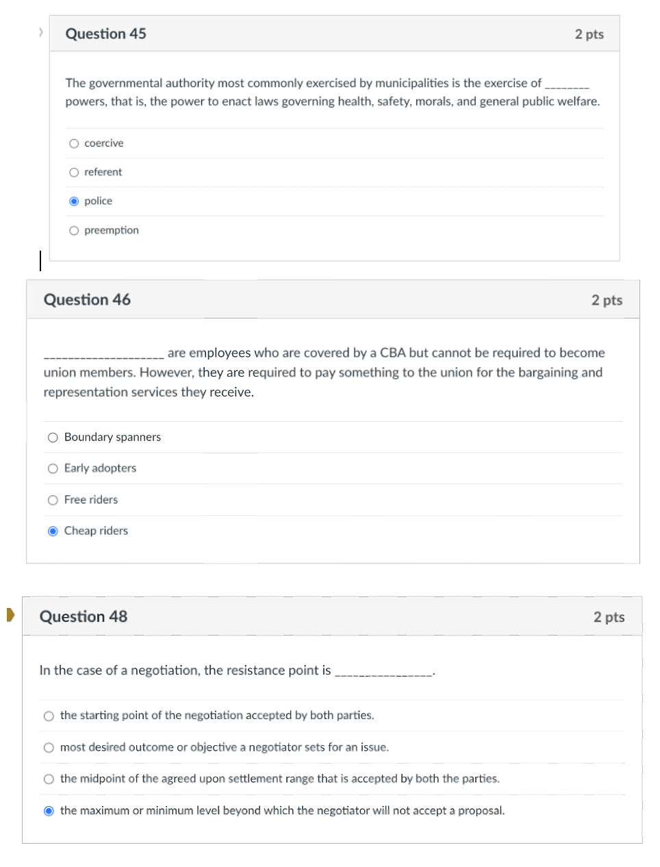 Question 45 2 pts The governmental authority most