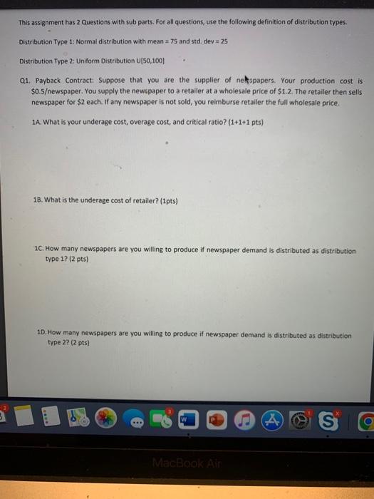 This assignment has 2 Questions with sub parts.