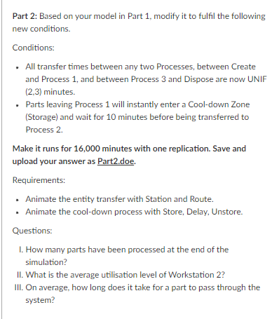 part 1 model needed given below do part 2 and