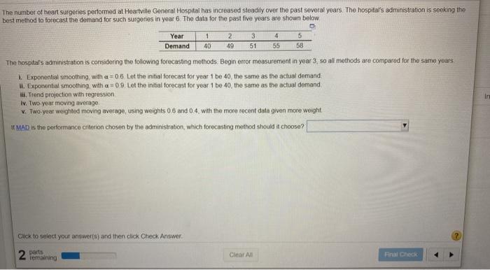 The number of heart surgeries performed at