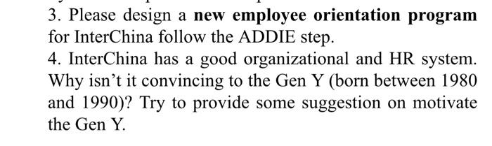 3. Please design a new employee orientation