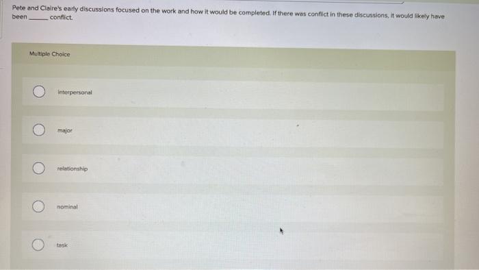 Work Conflict Question 1-6 Thank you! Workplace
