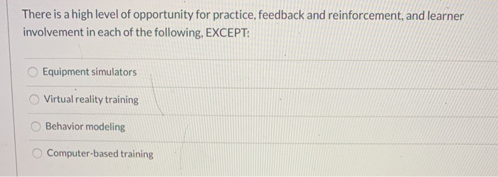 The most appropriate training method to utilize