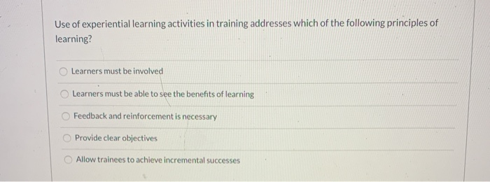 The most appropriate training method to utilize