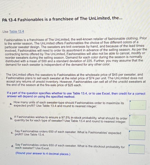 PA 13-4 Fashionables is a franchisee of The