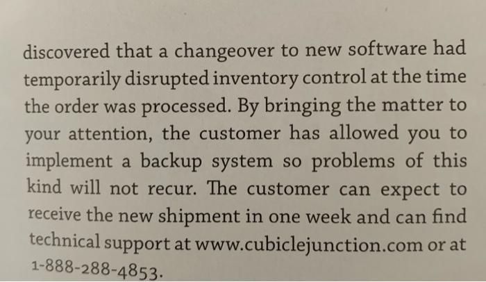 Write a direct letter in response to Case study