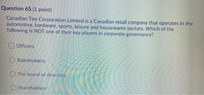 Question 61 (1 point) Corporate Social