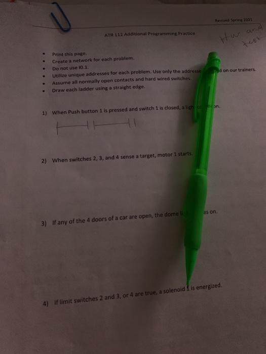 Based on 101 ATR 112 Additional Programming