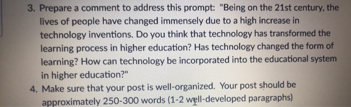 3. Prepare a comment to address this prompt: