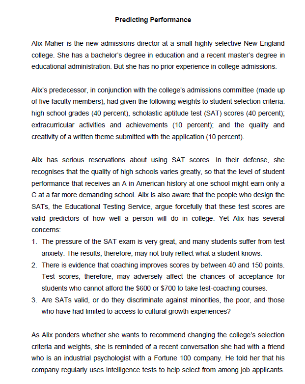 Predicting Performance Alix Maher is the new