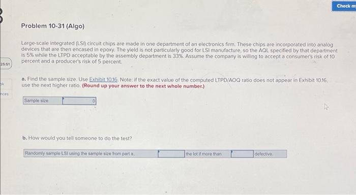 Check m Problem 10-31 (Algo) Large-scale