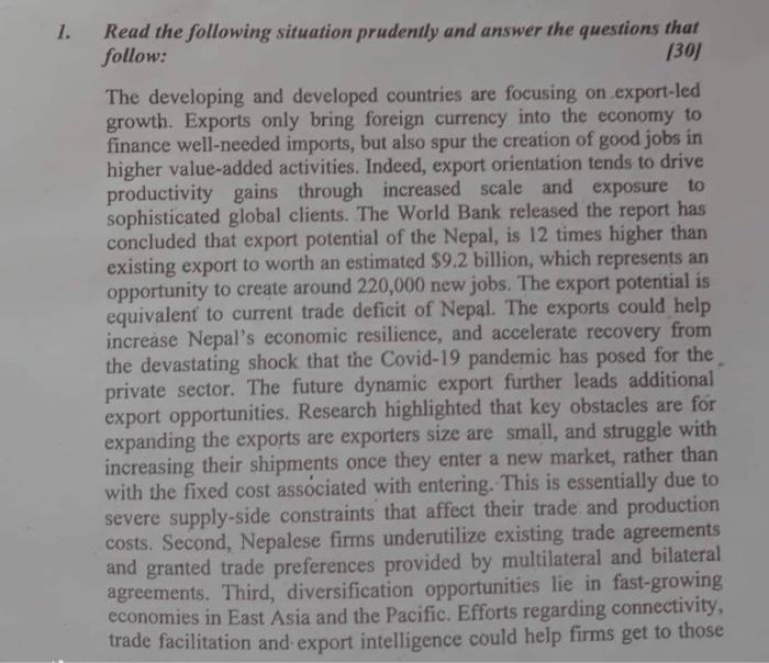 i need help asap a b and c 1. Read the following