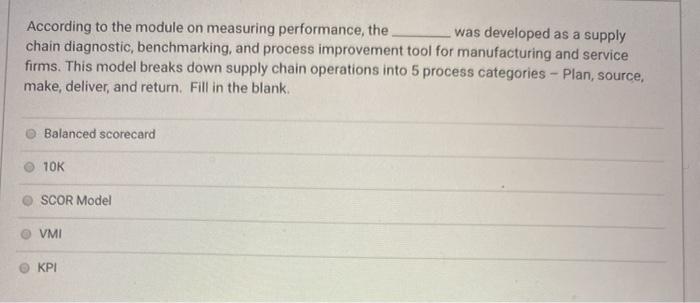 According to the module on measuring performance,