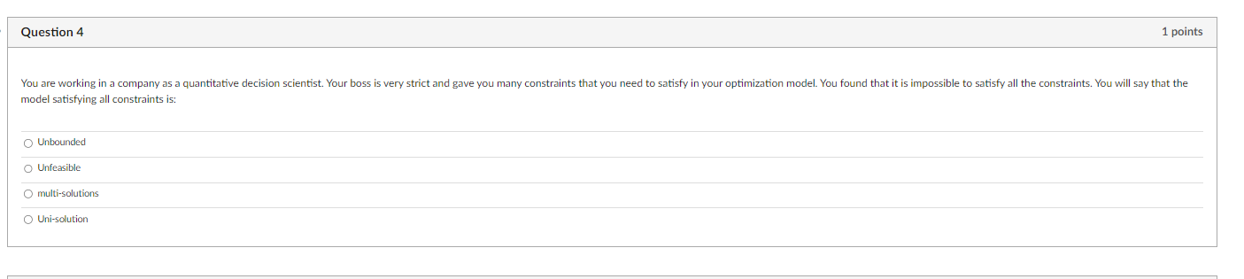 model satisfying all constraints is: Unbounded
