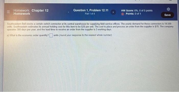 What is the economic order quantity? (round your