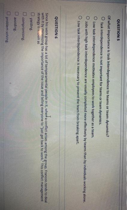 QUESTIONS of what importance is task