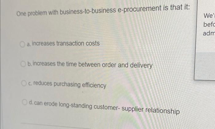 fast please One problem with business-to-business