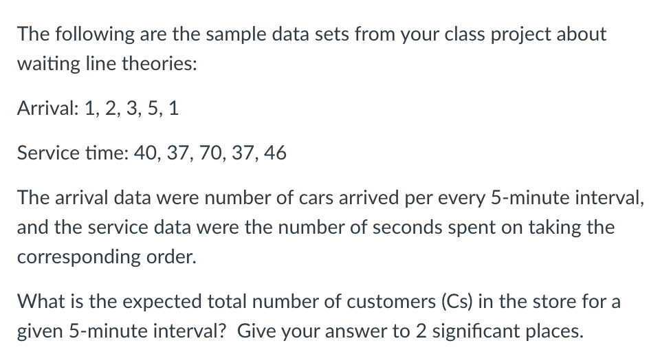 The following are the sample data sets from your