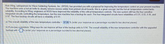 please answer the second question and last Rick
