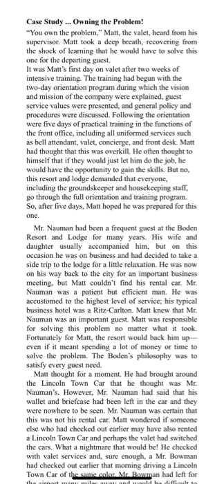 Case Study ... Owning the Problem! "You own the