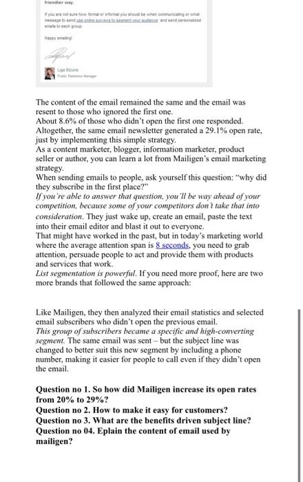 Case Study Email Marketing Mailien increased